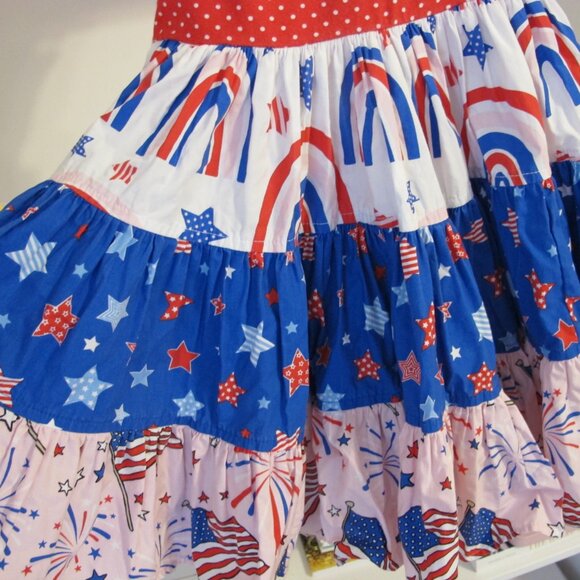 🔴🔴🔴SOLD🔴🔴🔴Eleanor Rose Girl's 4th of July Dress Size 5-6 EUC - Picture 4 of 7